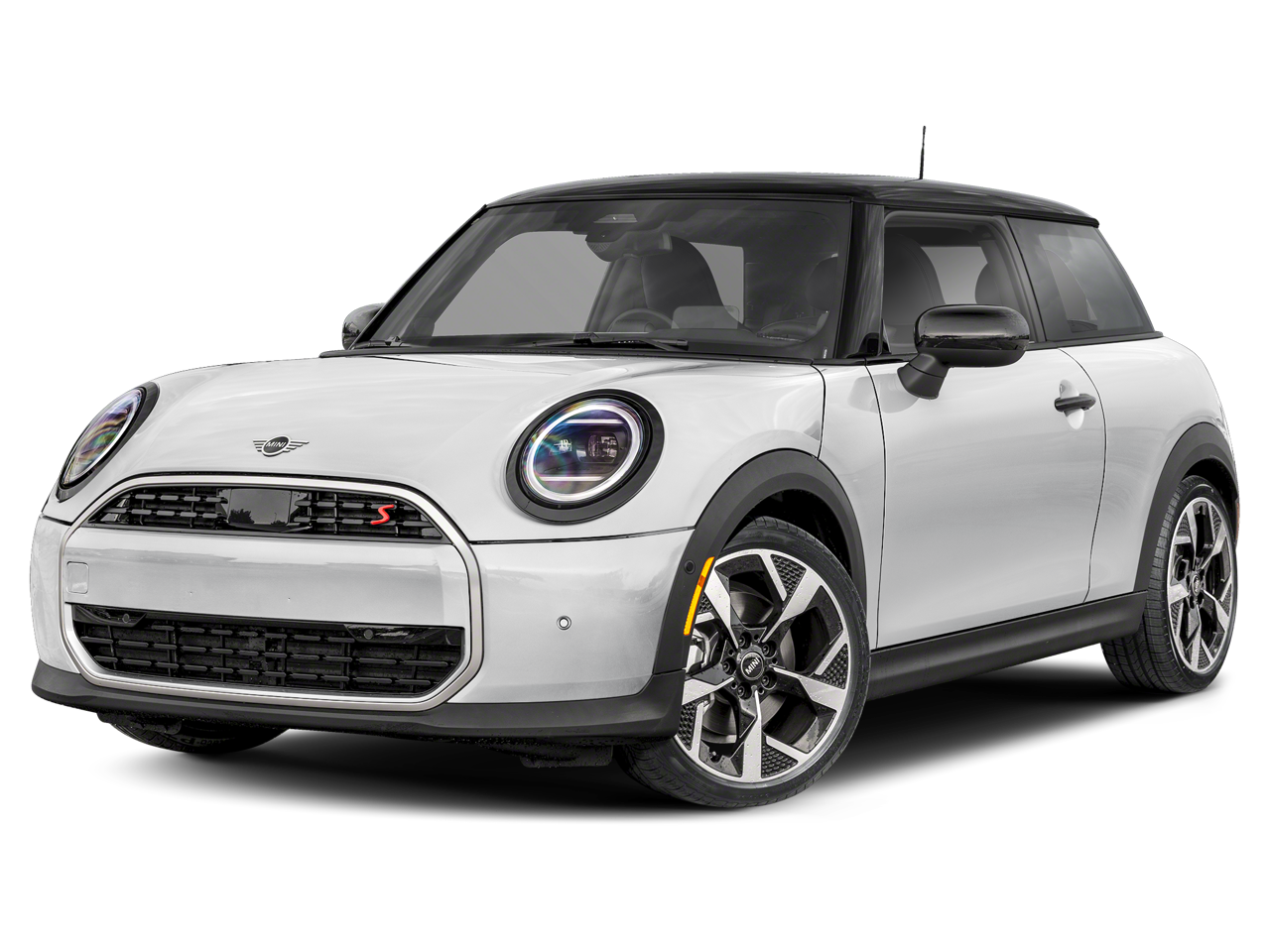 2026 MINI 2 DOOR ICONIC in Nanuq White Metallic — front three-quarter view