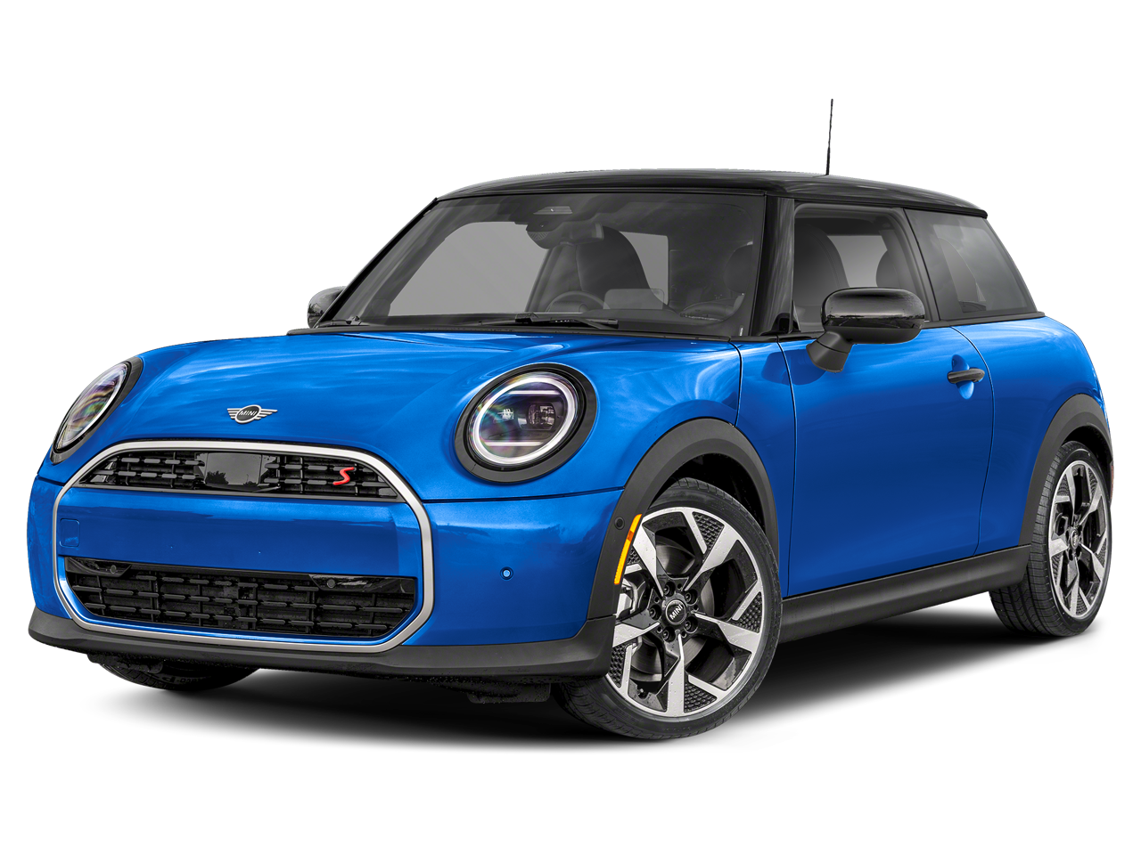 2026 MINI 2 DOOR ICONIC in Indigo Sunset Blue Metallic — front three-quarter view