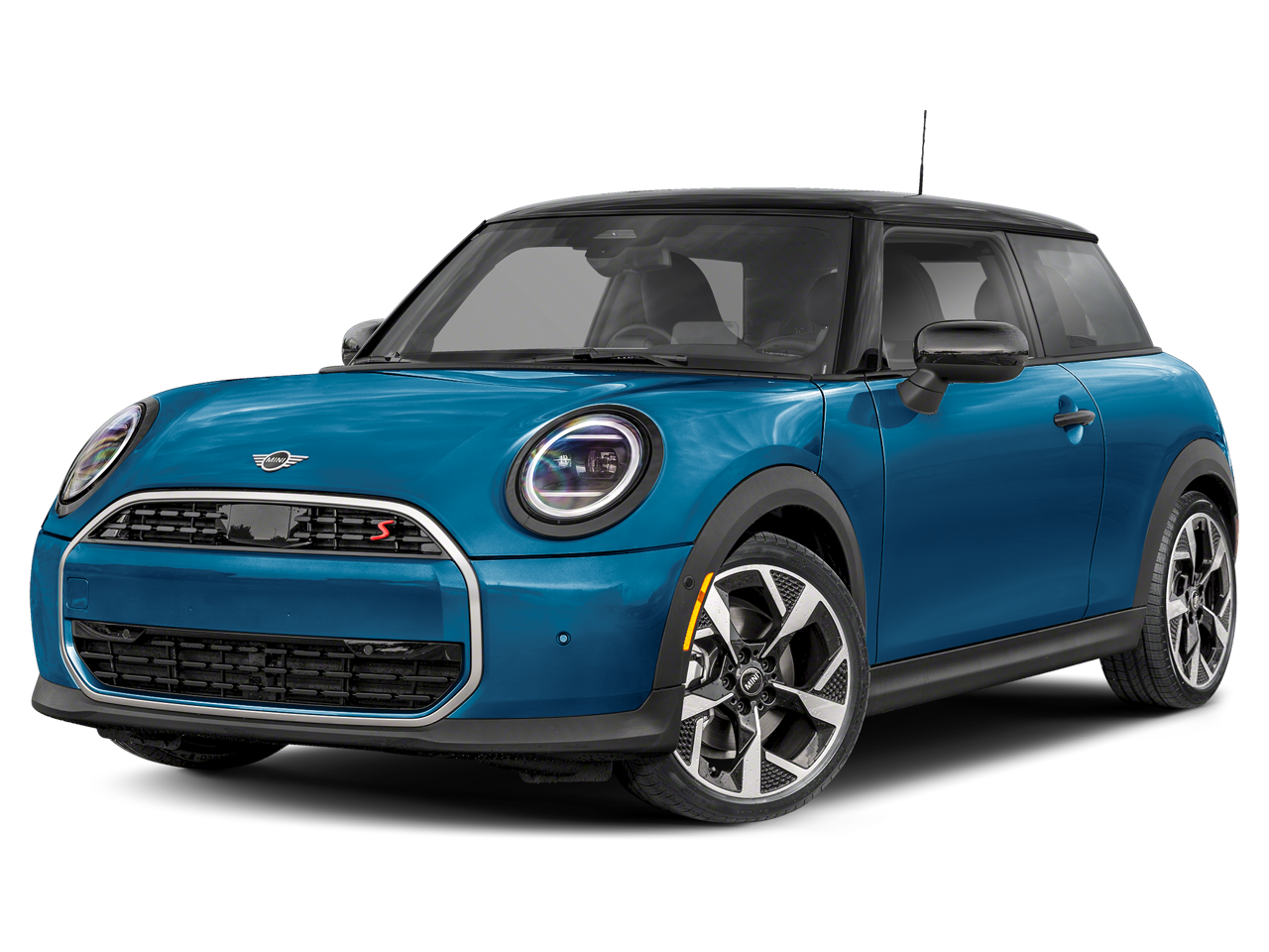 2026 MINI 2 DOOR SIGNATURE PLUS in Icy Sunshine Blue Metallic — front three-quarter view