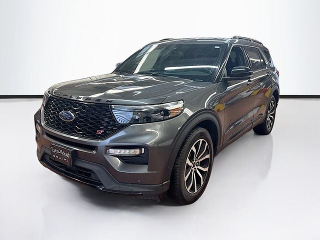 2020 Ford Explorer ST in Magnetic — front three-quarter view