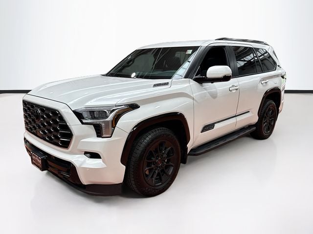 2026 Toyota Sequoia Platinum in Pearl — front three-quarter view