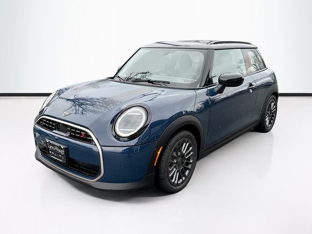 2026 MINI 2 DOOR ICONIC in Indigo Sunset Blue Metallic — front three-quarter view