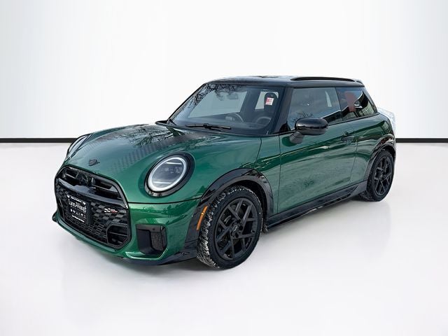 2026 MINI 2 DOOR ICONIC in British Racing Green IV Met — front three-quarter view