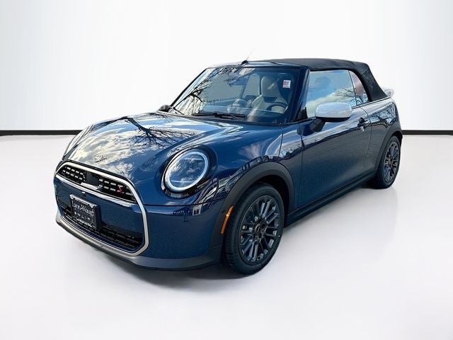 2026 MINI CONVERTIBLE ICONIC in Indigo Sunset Blue Metallic — front three-quarter view