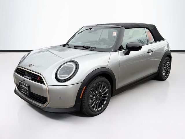 2026 MINI CONVERTIBLE ICONIC in Melting Silver III Metallic — front three-quarter view