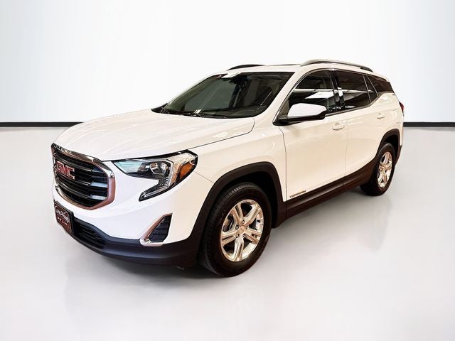 2018 GMC Terrain SLE in Summit White — front three-quarter view