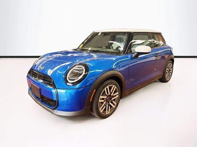 2026 MINI 2 DOOR SIGNATURE PLUS in Icy Sunshine Blue Metallic — front three-quarter view