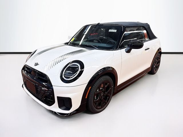 2026 MINI CONVERTIBLE ICONIC in Nanuq White Metallic — front three-quarter view